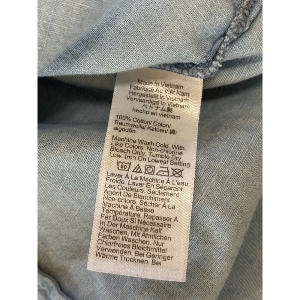 Women's J Crew Shirt Top Chambray Blue Denim XL Casual Business Prison Work - Picture 6 of 10